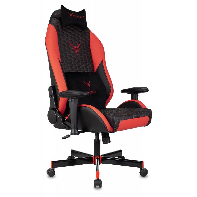 Кресло игровое Knight Neon черный/красный соты эко.кожа с подголов. крестов. металл главное фото