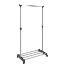Вешалка для плечиков СН-4345, 1660х860х440 мм, передвижная, пластик/металл, серая/хром
