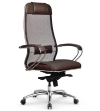 Кресло Samurai SL-1.04 коричневое (сетка/кожа)