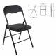 Стулья складные  "Golf CF-007", КОМПЛЕКТ 2шт., черный каркас, кожзам черный, 533029. Фото товара с разных ракурсов.