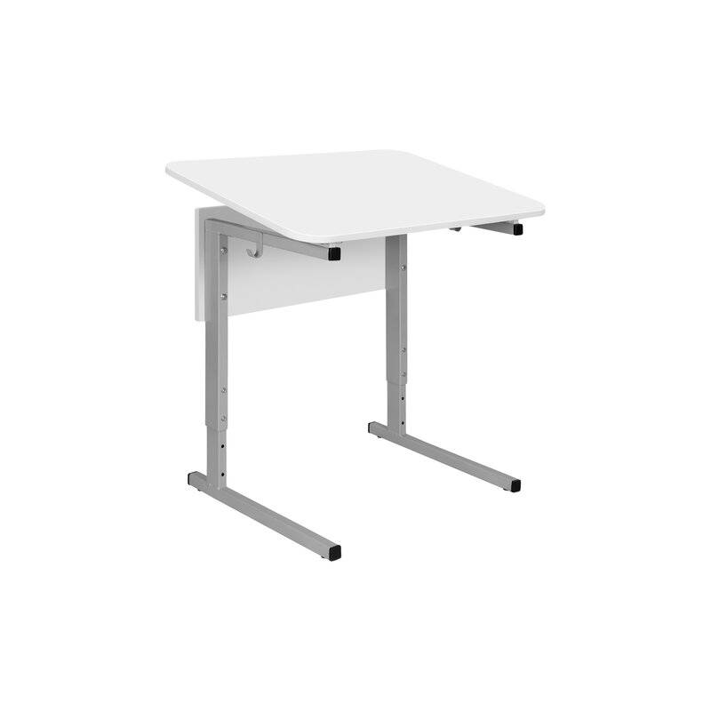 Стол-парта 1-местный, регулируемый угол, СУТ.54-01, 600х500х640-780 мм, рост 4-6, серый каркас, ЛДСП белая главное фото